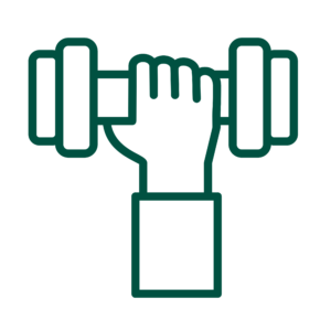 Zeichnung Hand mit Hantel