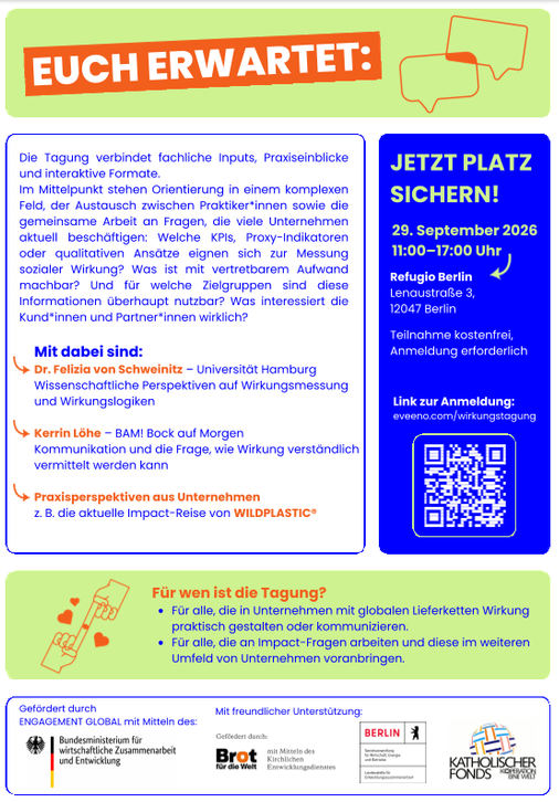 seite 2 wichtisgte Infos zur Wirkungstagung vom Forum Fairer Handel und Anmeldung
